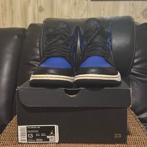 Jordan 1 Mid Black and Royal Blue Sneakers